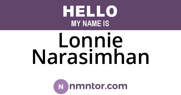Lonnie Narasimhan