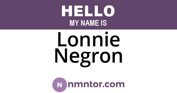 Lonnie Negron
