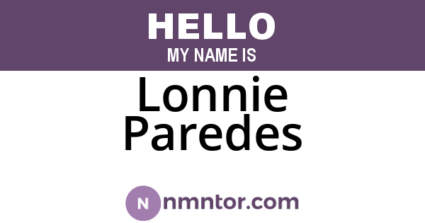 Lonnie Paredes