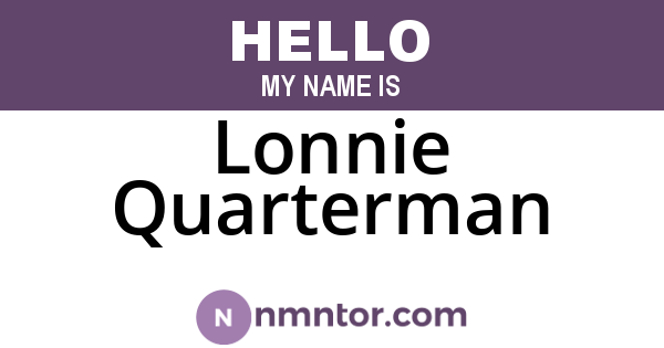 Lonnie Quarterman