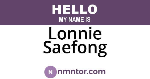 Lonnie Saefong
