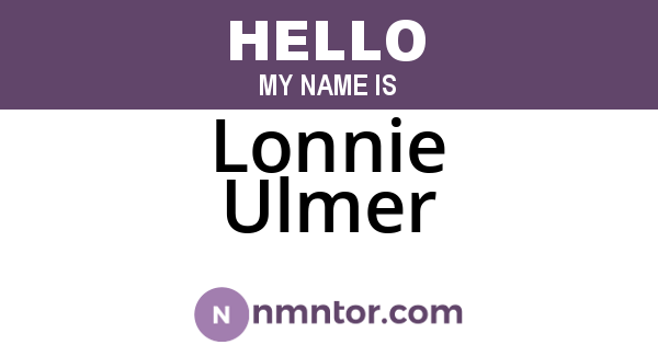 Lonnie Ulmer