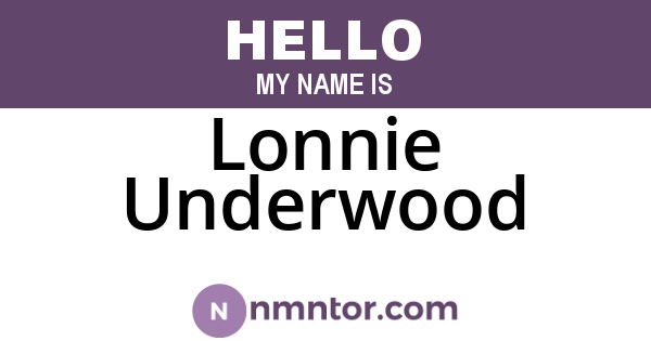 Lonnie Underwood