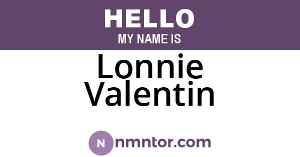 Lonnie Valentin
