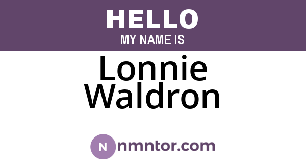 Lonnie Waldron