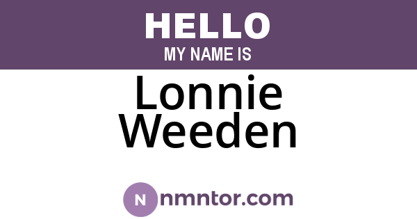 Lonnie Weeden