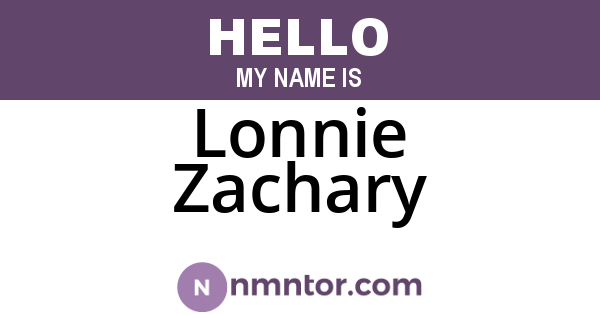 Lonnie Zachary