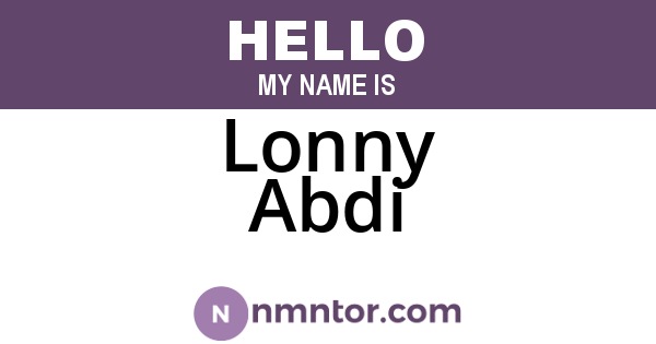 Lonny Abdi