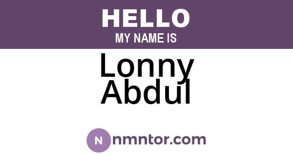Lonny Abdul