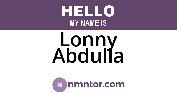 Lonny Abdulla