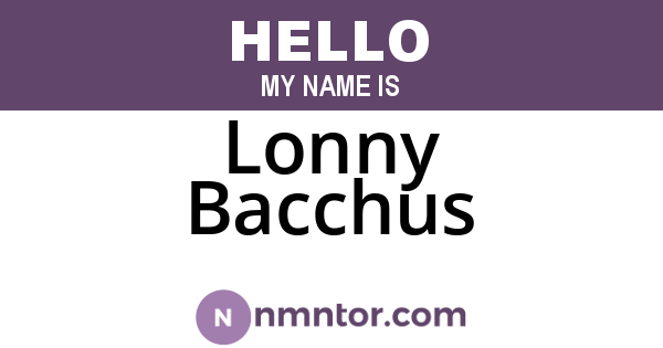 Lonny Bacchus