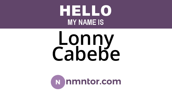 Lonny Cabebe