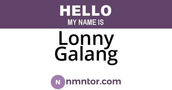 Lonny Galang