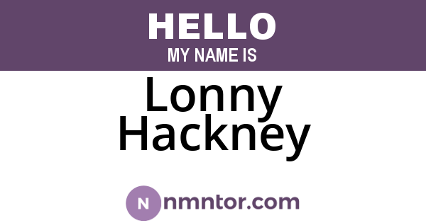 Lonny Hackney