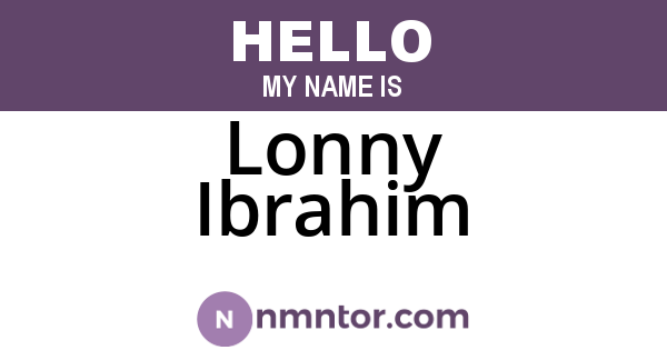 Lonny Ibrahim