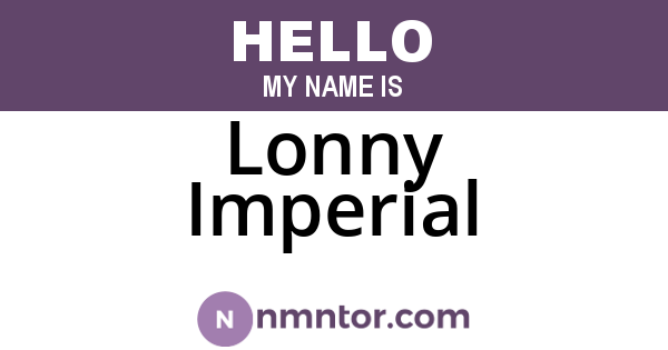 Lonny Imperial
