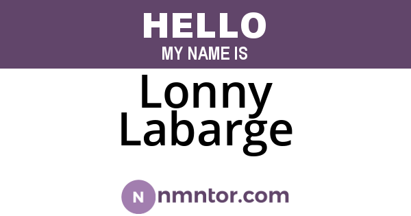 Lonny Labarge