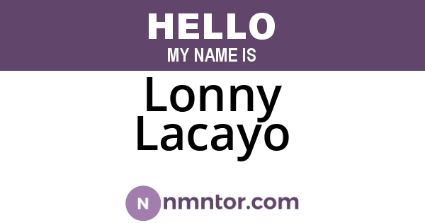 Lonny Lacayo
