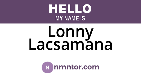 Lonny Lacsamana