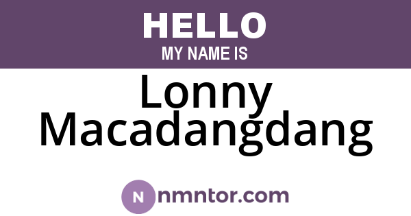Lonny Macadangdang