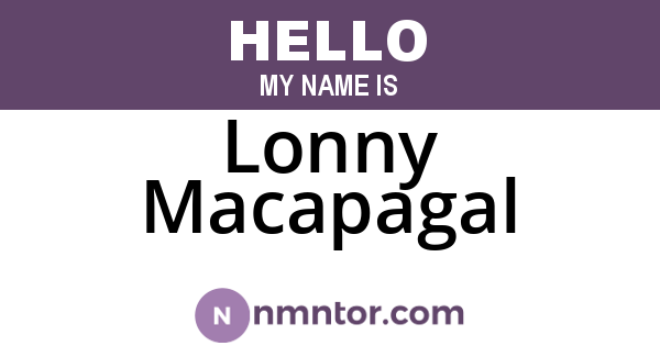 Lonny Macapagal