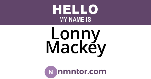 Lonny Mackey