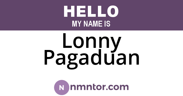 Lonny Pagaduan