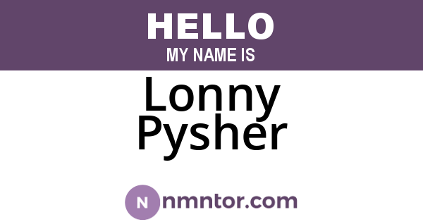 Lonny Pysher
