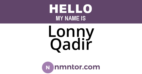 Lonny Qadir