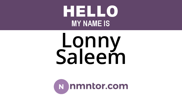 Lonny Saleem