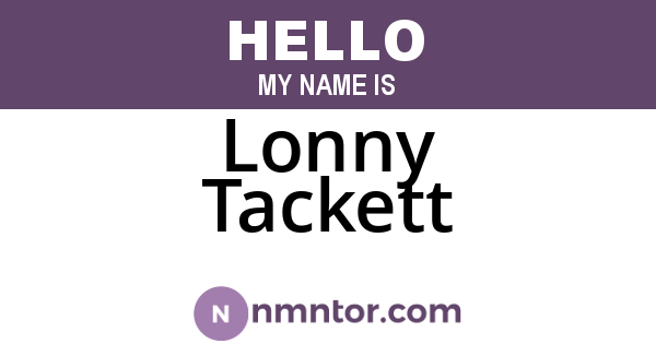 Lonny Tackett