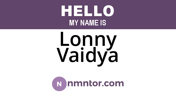 Lonny Vaidya
