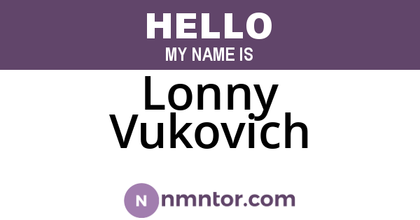 Lonny Vukovich