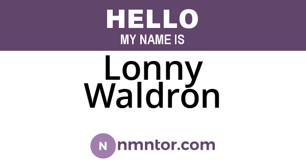 Lonny Waldron