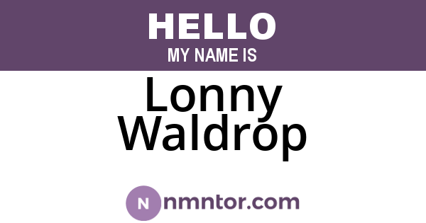 Lonny Waldrop