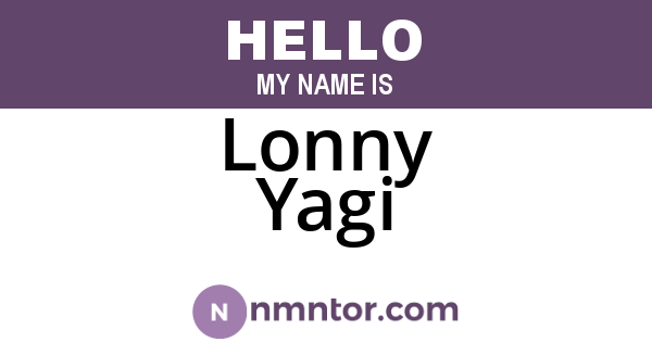 Lonny Yagi