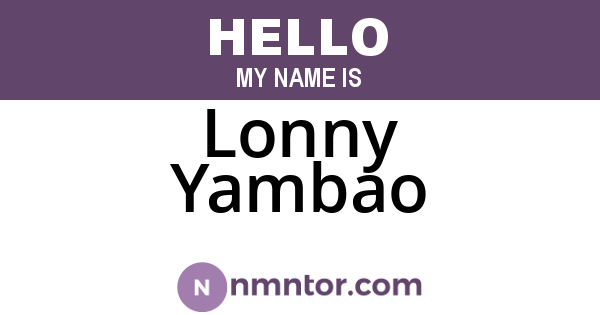 Lonny Yambao