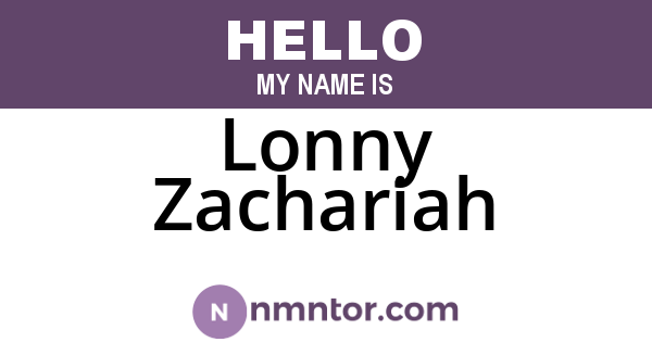 Lonny Zachariah