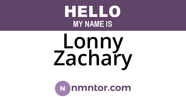 Lonny Zachary