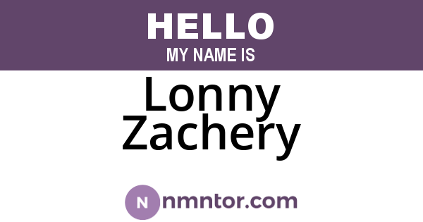 Lonny Zachery