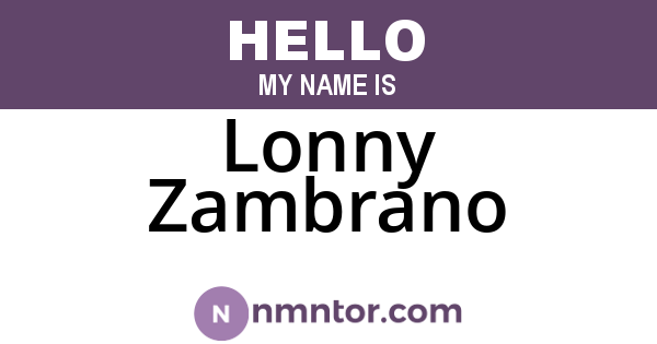 Lonny Zambrano