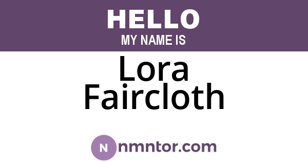 Lora Faircloth