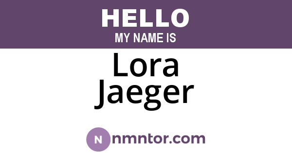 Lora Jaeger