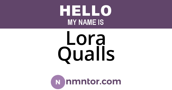 Lora Qualls