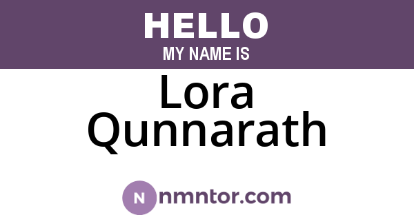 Lora Qunnarath