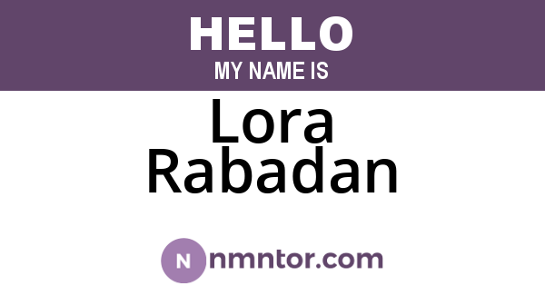 Lora Rabadan