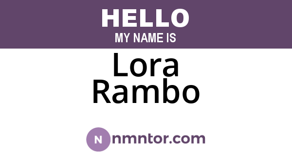 Lora Rambo