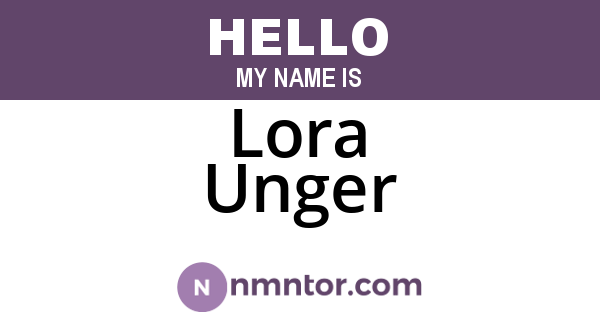 Lora Unger