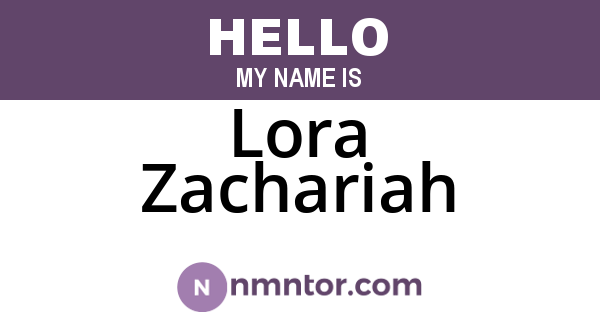 Lora Zachariah