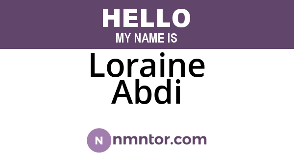 Loraine Abdi